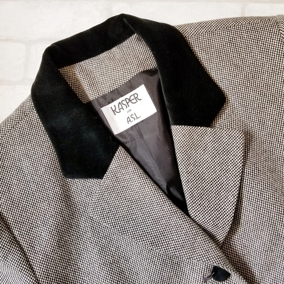 Kasper Arthur S. Levine Vintage Blazer Black White - Picture 5 of 7